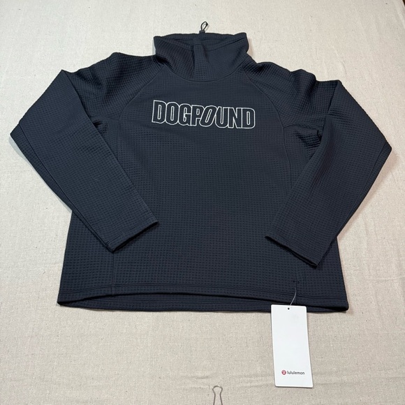 NWT Lululemon X Dogpound Waffle-Knit Funnel-Neck LongSleeve Shirt Black Size 8 - Picture 2 of 6